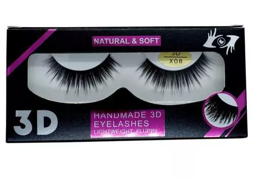 ШЕЛКОВЫЕ ИСКУССТВЕННЫЕ РЕСНИЦЫ НА ПОЛОСКЕ – 3D НОРКА - X08 Zwap
