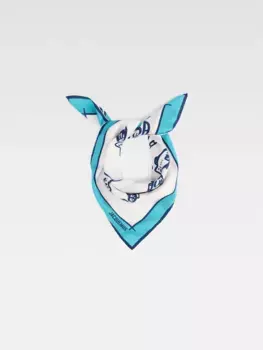 Шелковая бандана с рыбным принтом Песко Jacquemus, синий