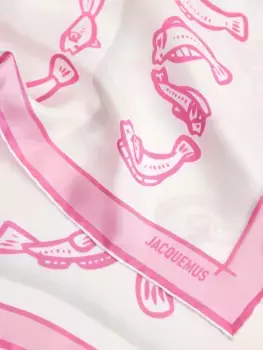 Шелковая бандана с рыбным принтом Песко Jacquemus, розовый