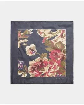 Шелковая бандана темно-синего цвета с цветочным принтом Lauren Ralph Lauren, темно-синий