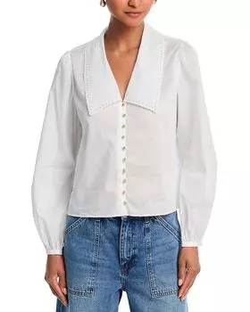 Шелковая блуза Sailor с люверсами FRAME, белый