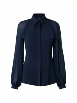 Шелковая блузка Akris, тёмно-синий