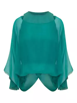 Шелковая блузка Alberta Ferretti, зеленый