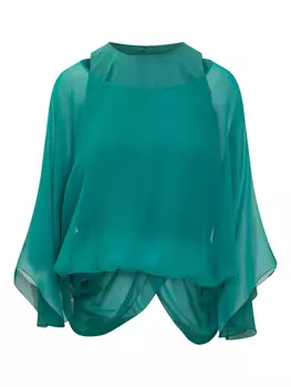 Шелковая блузка Alberta Ferretti, зеленый