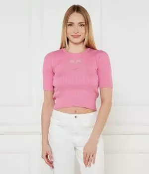 Шелковая блузка Cropped fit Pinko, розовый
