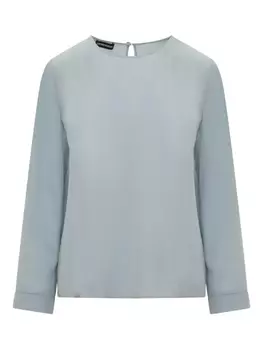 Шелковая блузка Emporio Armani, синий