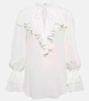 Шелковая блузка ETRO, белый