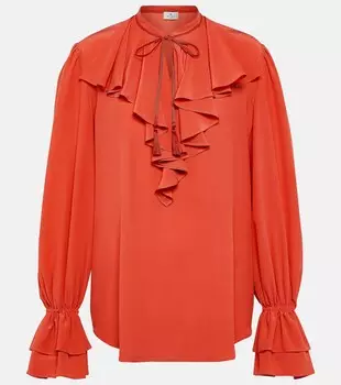 Шелковая блузка ETRO, красный