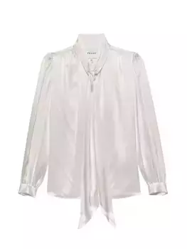 Шелковая блузка Femme с завязками Frame, цвет off white