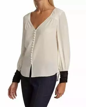 Шелковая блузка Francis бежевого цвета cinq a sept