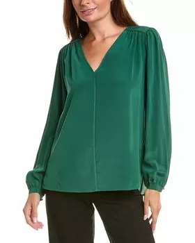 Шелковая блузка Hugo Boss Bindie, зеленый