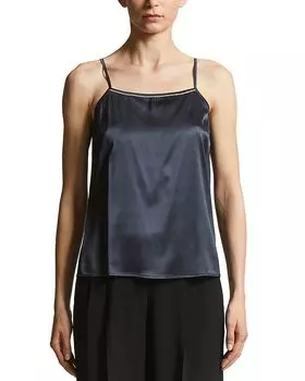 Шелковая блузка-камисоль с квадратным вырезом Peserico, синий