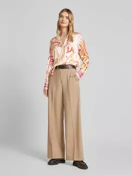 Шелковая блузка прямого кроя с воротником-туникой Herzensangelegenheit, розовый