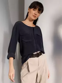 Шелковая блузка RICK CARDONA by Heine, цвет морской волны