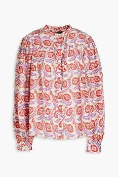 Шелковая блузка Ritonea со сборками и принтом. ISABEL MARANT, красный