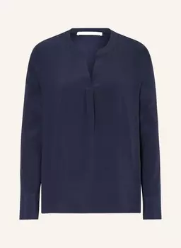 Шелковая блузка-рубашка HERZEN'S ANGELEGENHEIT, темно-синий