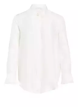 Шелковая блузка-рубашка Sandro, экрю