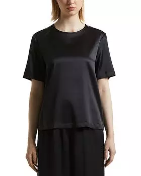 Шелковая блузка с коротким рукавом Peserico, черный