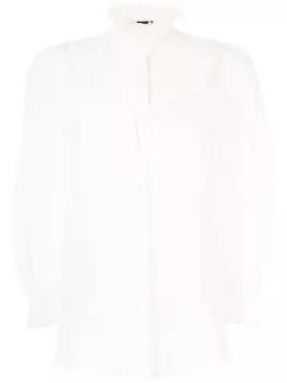 Шелковая блузка с кружевным воротником SHIATZY CHEN, белый