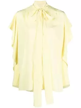 Шелковая блузка с оборками Del Core, желтый