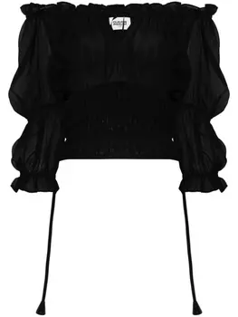 Шелковая блузка с открытыми плечами Claudie Pierlot, черный