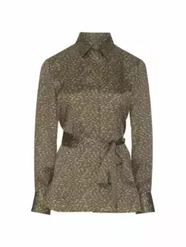 Шелковая блузка с принтом Kiton, мультиколор