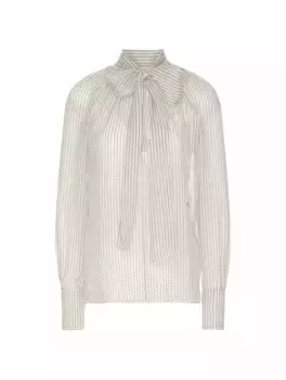 Шелковая блузка с принтом полька Givenchy, мультиколор