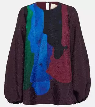 Шелковая блузка с принтом Roksanda, фиолетовый