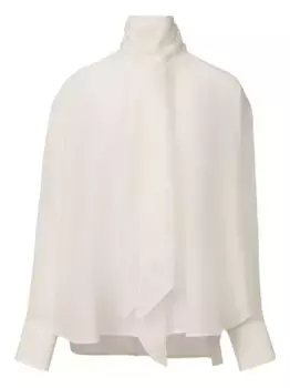 Шелковая блузка с высоким воротником Fabiana Filippi, белый