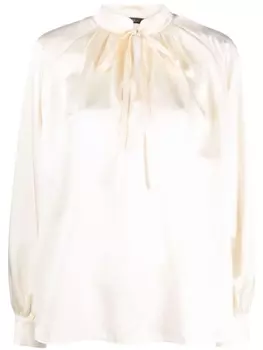 Шелковая блузка с завязками Max Mara, бежевый
