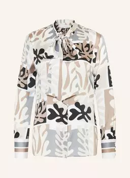 Шелковая блузка с завязками на воротнике Herzen'S Angelegenheit, бежевый