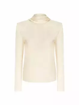 Шелковая блузка Saint Laurent, бежевый