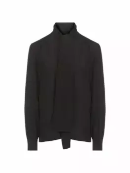 Шелковая блузка Saint Laurent, черный