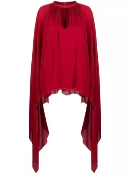 Шелковая блузка со сборками Elie Saab, красный