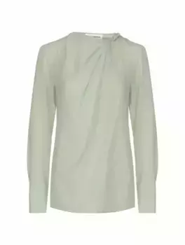 Шелковая блузка со сборками Victoria Beckham, зелёный