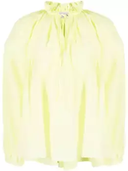 Шелковая блузка со складками Lanvin, зеленый