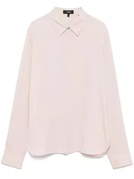 Шелковая блузка Theory, розовый