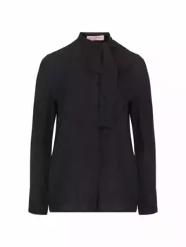 Шелковая блузка Toile Iconographe Valentino Garavani, тёмно-синий