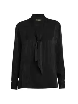 Шелковая блузка в полоску Kya Tieneck Loro Piana, черный