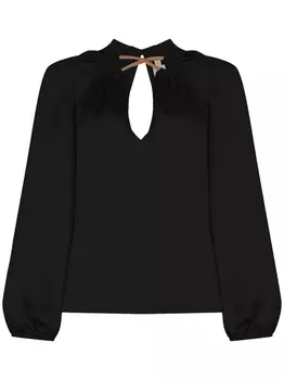 Шелковая блузка Ximena с веревочным декором Silvia Tcherassi, черный