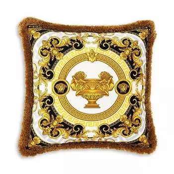 Шелковая декоративная подушка Le Vase Baroque, 18 x 18 дюймов Versace, цвет Multi