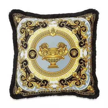 Шелковая декоративная подушка Le Vase Baroque, 18 x 18 дюймов Versace, цвет Gray