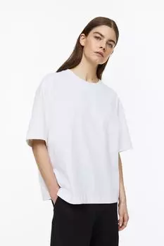 Шелковая футболка H&amp;M, белый