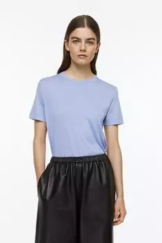 Шелковая футболка H&amp;M, светло-синий