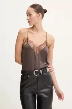 Шелковая футболка IRO, коричневый