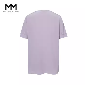 Шелковая футболка Mai Meng с круглым вырезом, фиолетовый