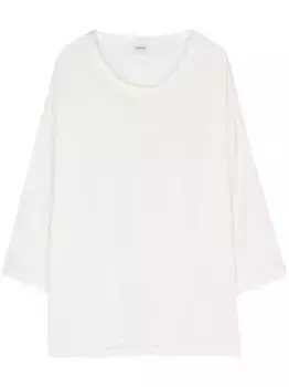 Шелковая футболка с круглым вырезом ASPESI, нейтральный