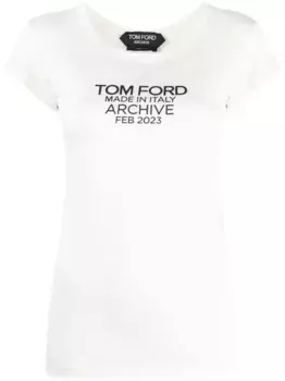 Шелковая футболка с логотипом TOM FORD, белый