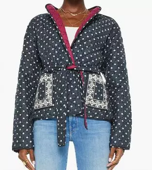 Шелковая куртка в горошек тамильского цвета черного цвета ALIX OF BOHEMIA