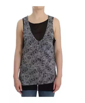 Шелковая майка без рукавов с логотипом Costume National, синий